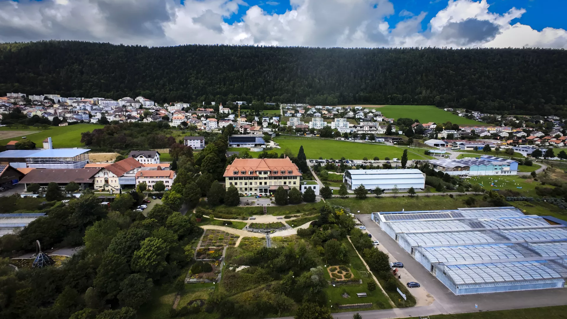 Vue du ciel d'Evologia 