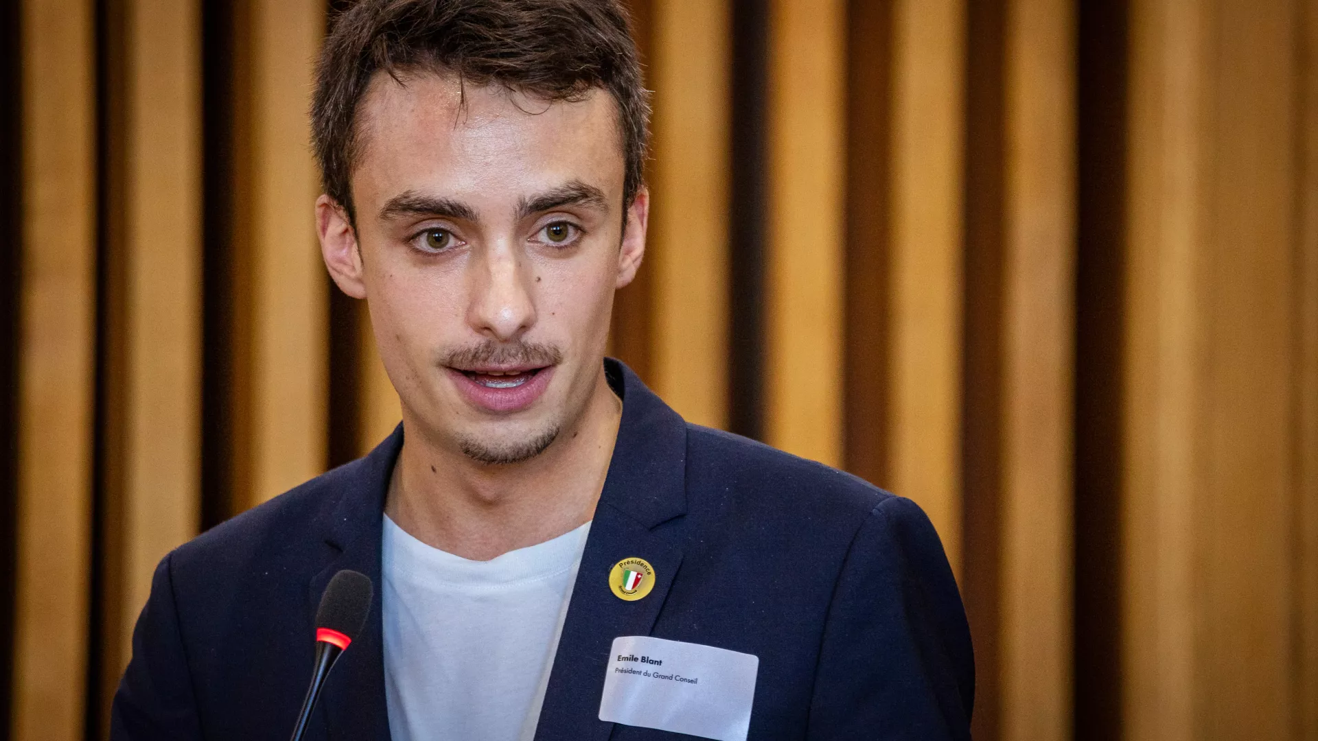 Émile Blant, président du Grand Conseil lors de son discours 