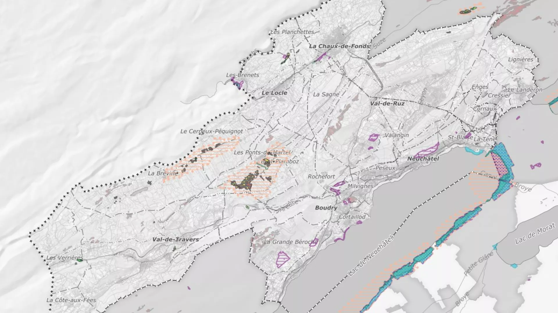 Carte des sites protégés