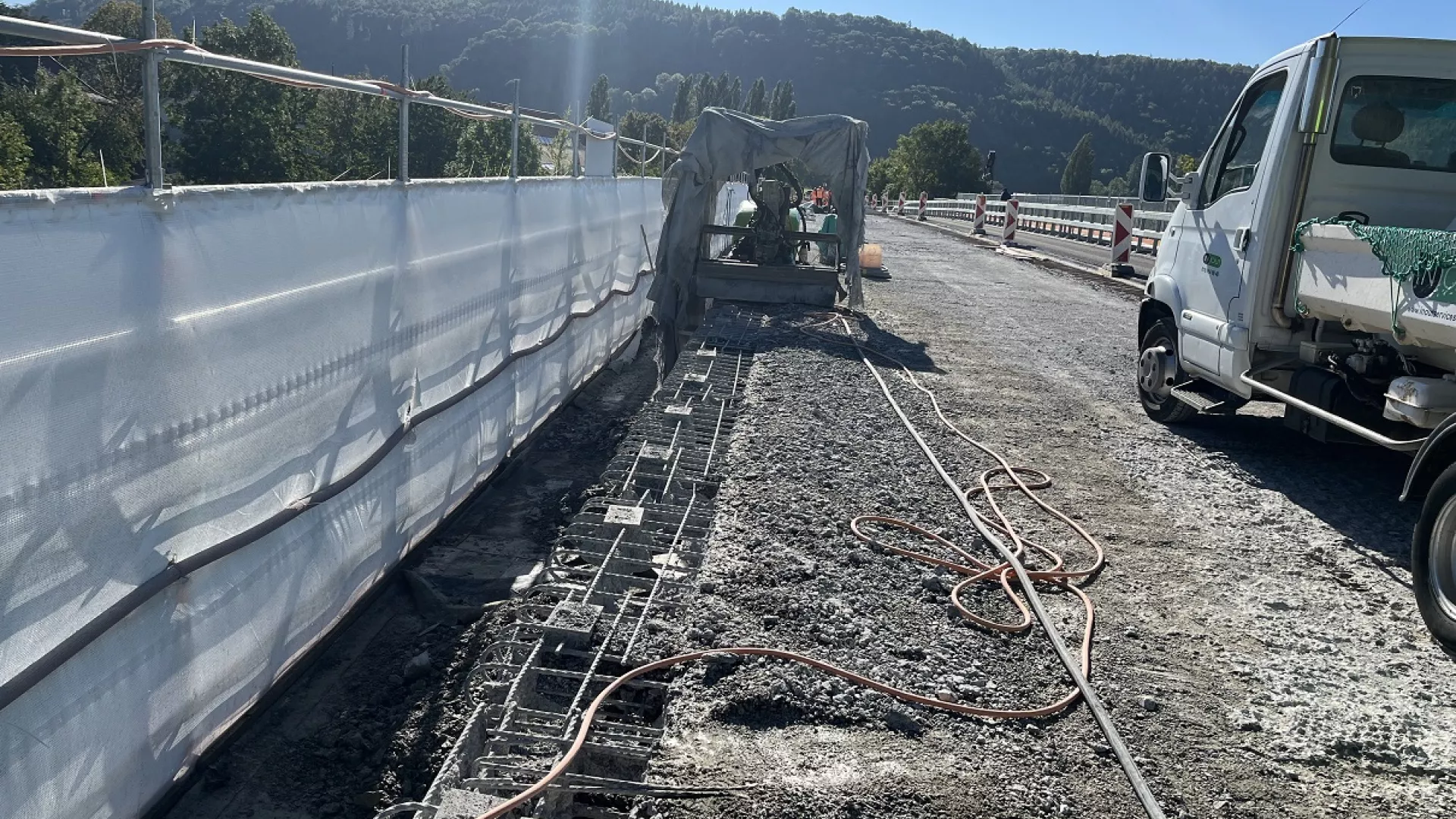 Le Landeron, Pont de St-Jean, reconstruction route 2