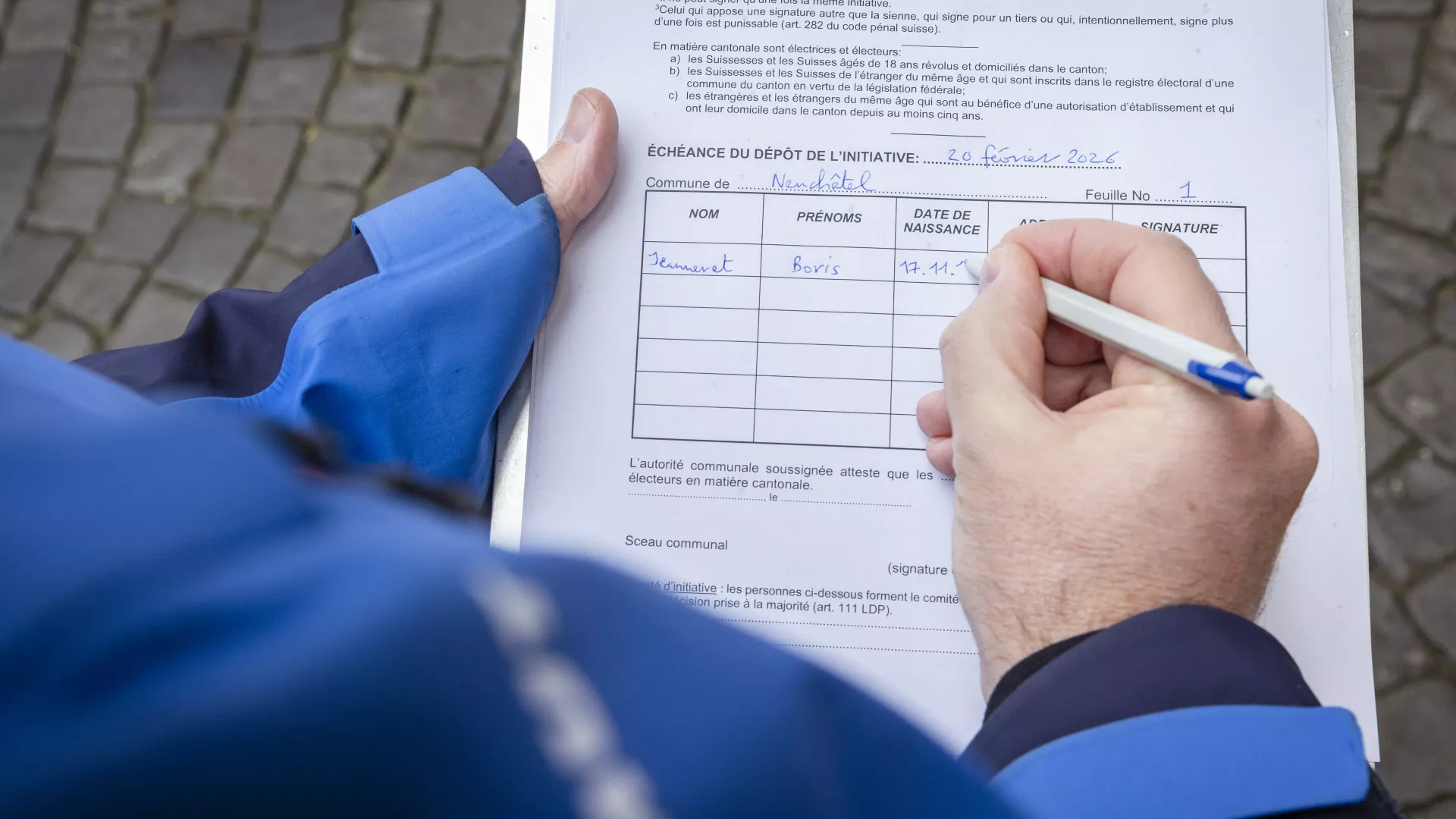 formulaire récolte signatures