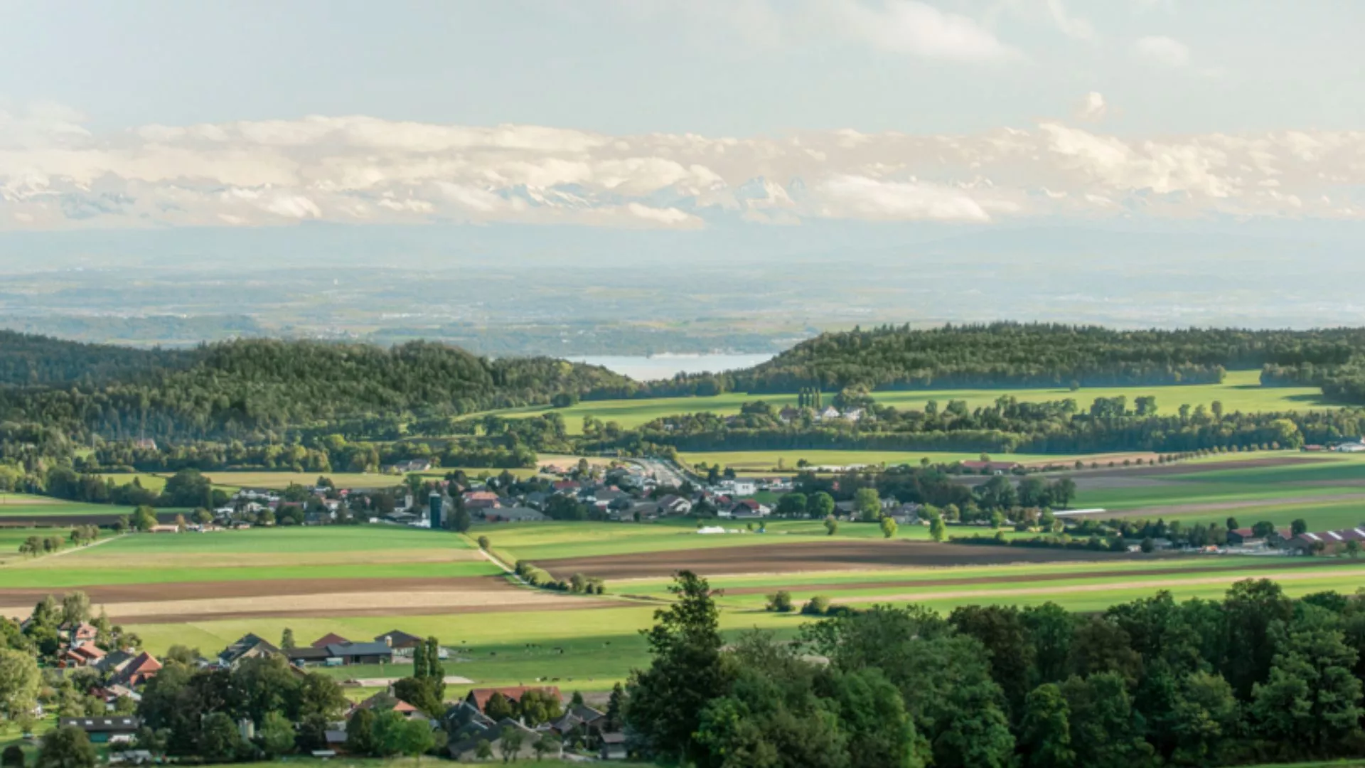 Vue du lac de Neuchâtel depuis le Val-de-Ruz